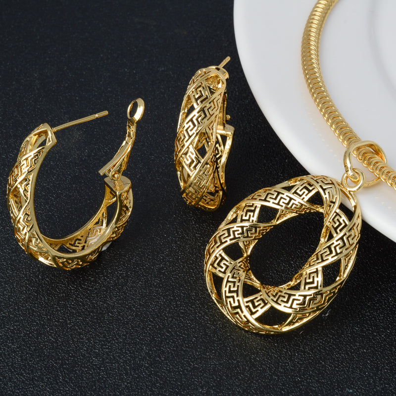 18K Gold plated Italian Style Jewelry Sets Style JLRA0135