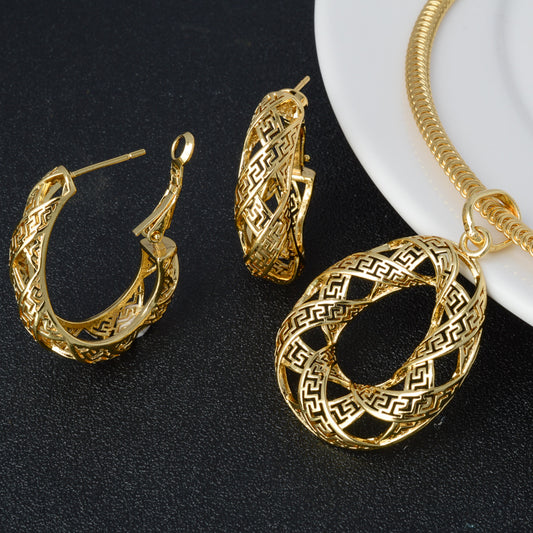 18K Gold plated Italian Style Jewelry Sets Style JLRA0135