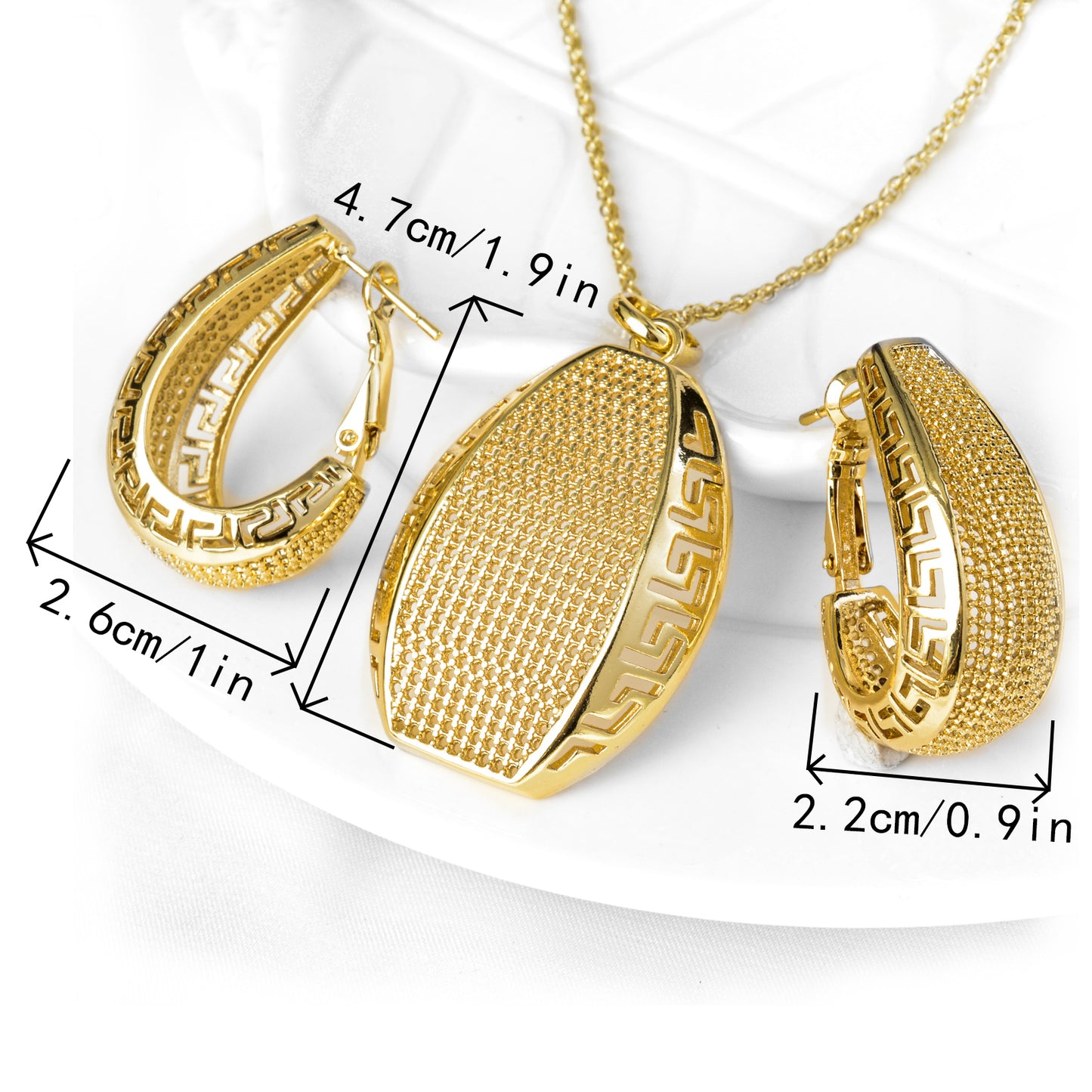 High Quality Luxury 18K Gold Plated Jewelry Sets Style F4UA0084