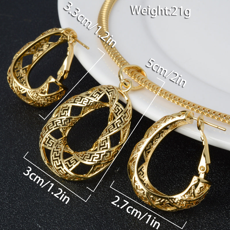 18K Gold plated Italian Style Jewelry Sets Style JLRA0135