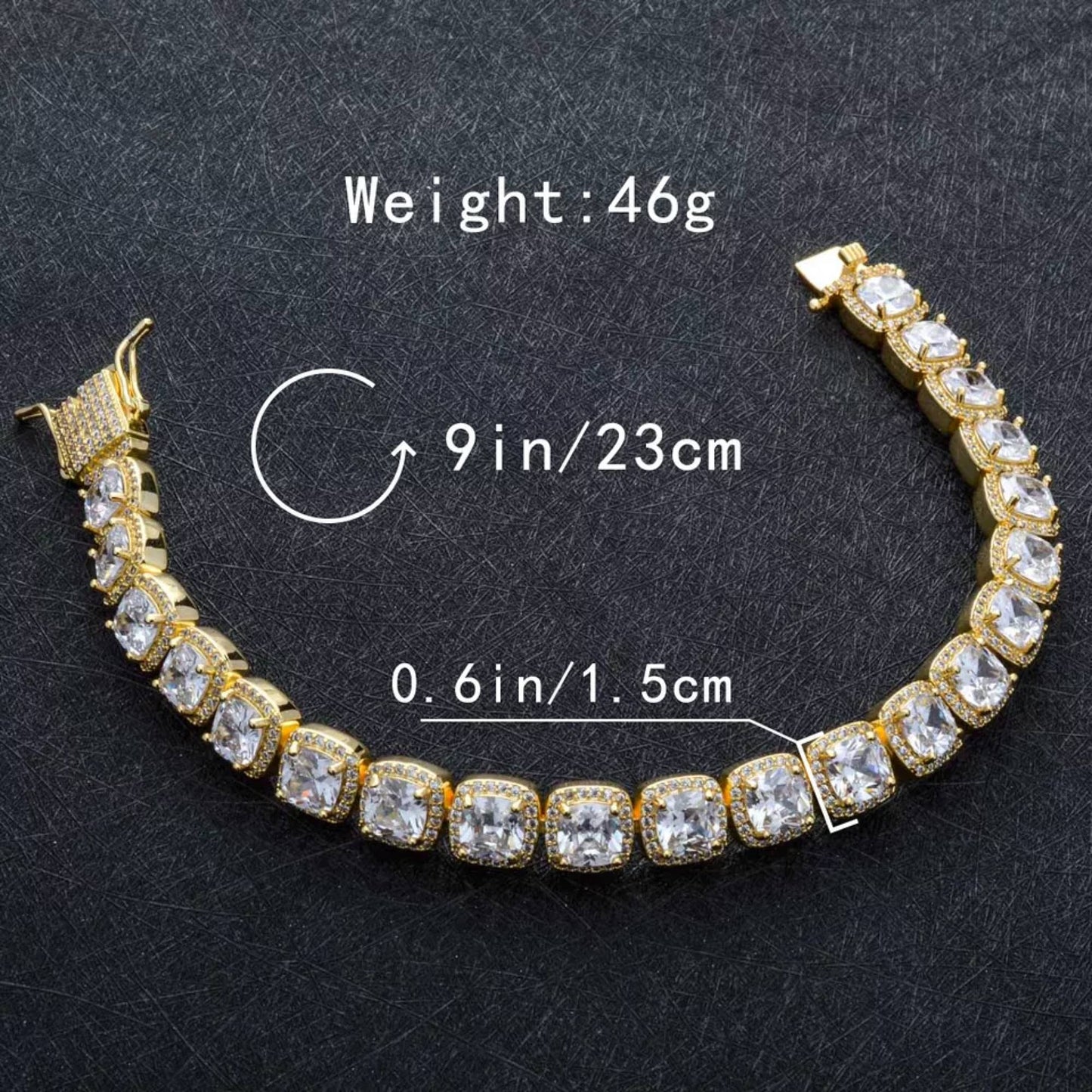 Tennis Bracelet 18K Gold Plated With Zircon