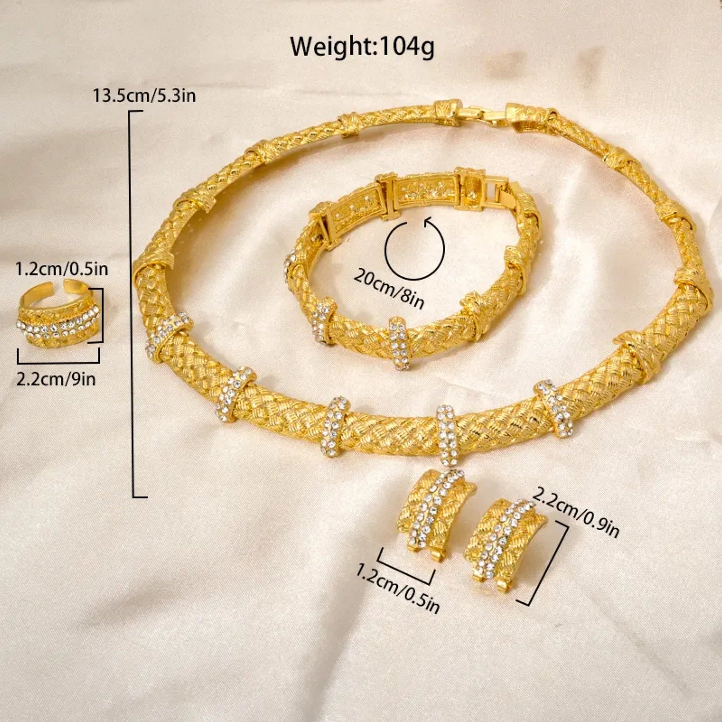 18K Gold Plated High Quality Jewelry Set Style JLRNS0091