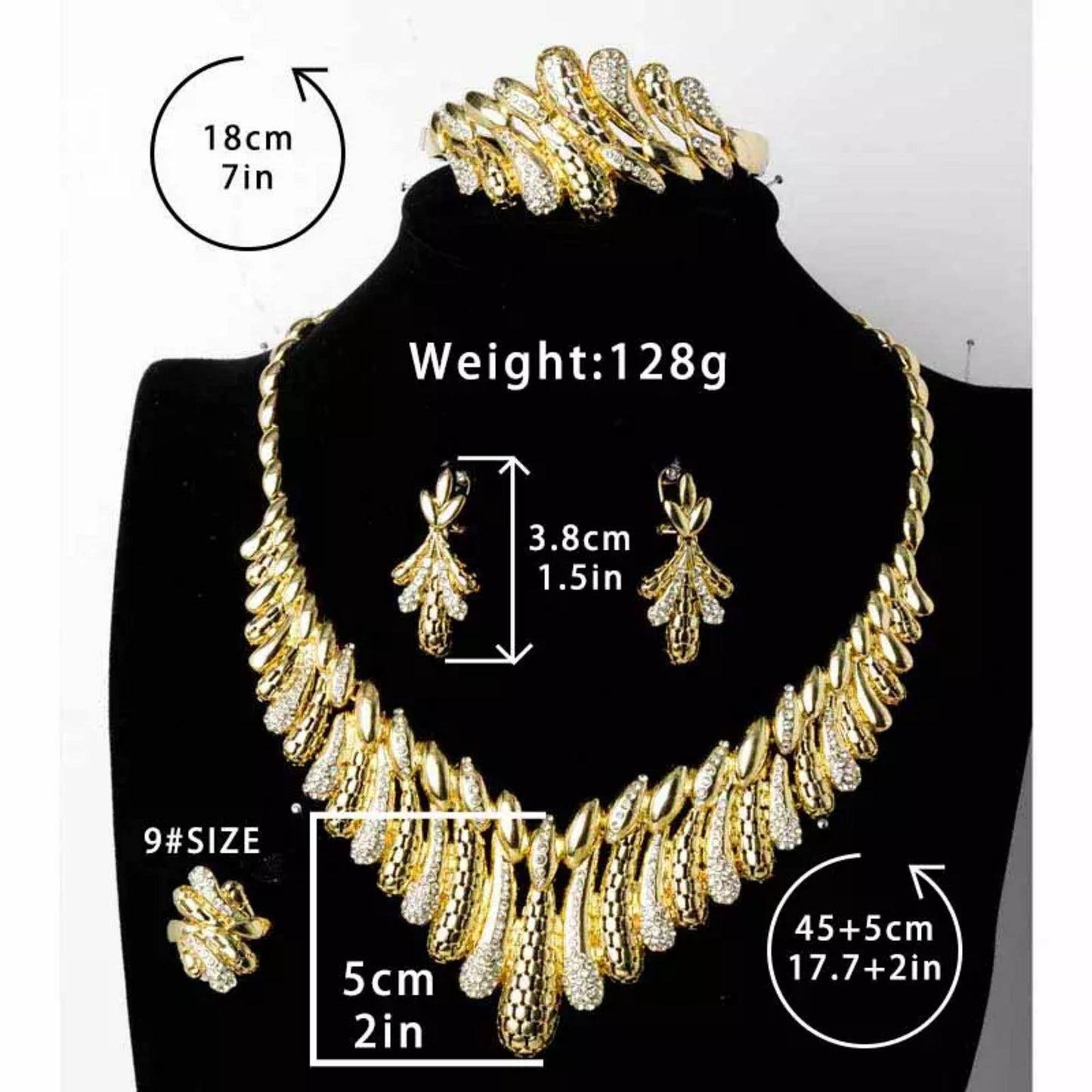 Luxury 18K Gold Plated Jewelry Sets Style JLRS0129