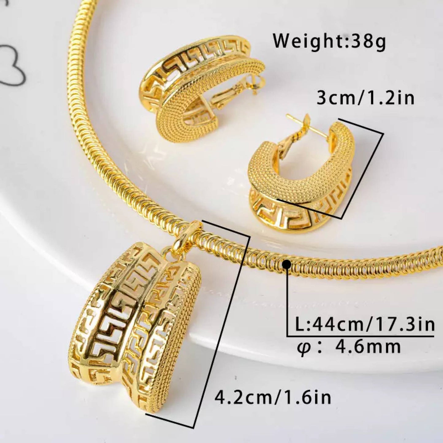 18K Gold Plated High Fashion Jewelry Sets Style F4UZEA0063