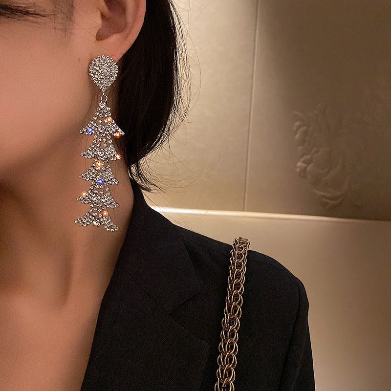 Geometric Water Drop Crystal Earrings, Style JRLE3962