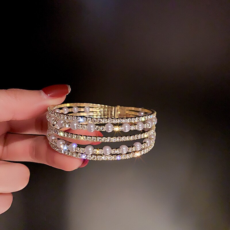 Multilayer Rhinestones Bracelet