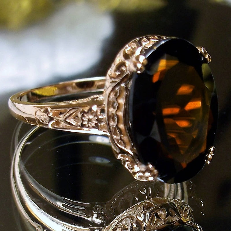 Anniversary Ring for Women Trendy Jewelry Romantic Carved Pattern Design Versatile Female Finger-rings