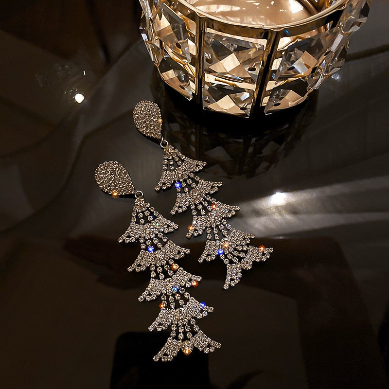 Geometric Water Drop Crystal Earrings, Style JRLE3962