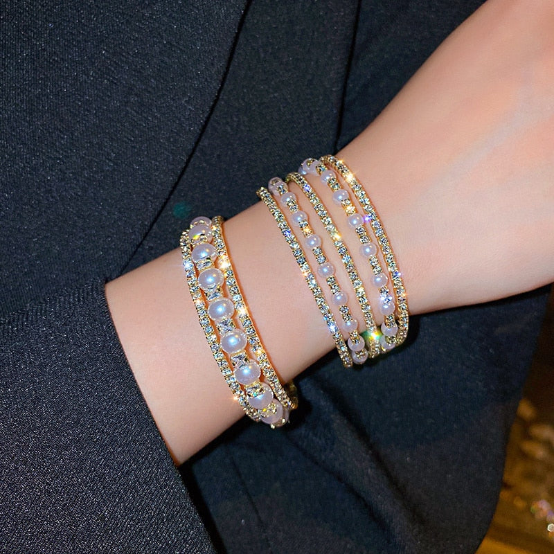 Multilayer Rhinestones Bracelet