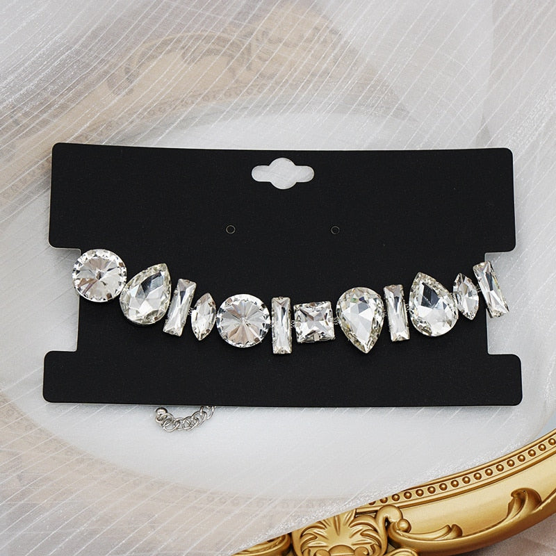 Geometric Crystal Choker Necklaces
