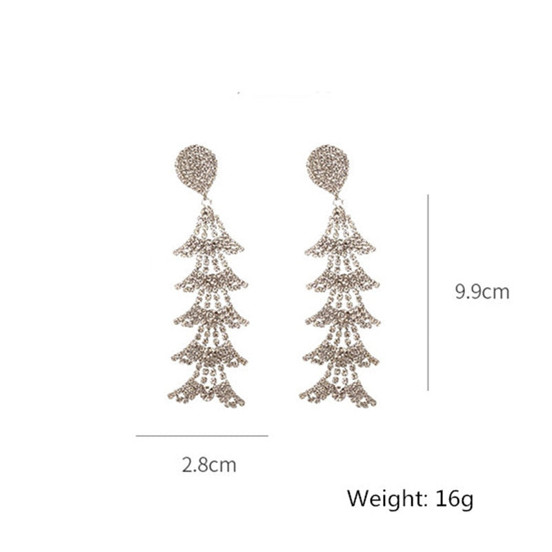 Geometric Water Drop Crystal Earrings, Style JRLE3962