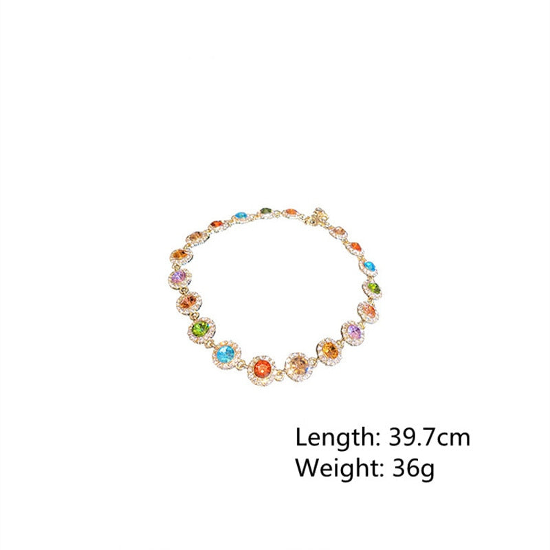 Colorful Crystal Choker Necklaces