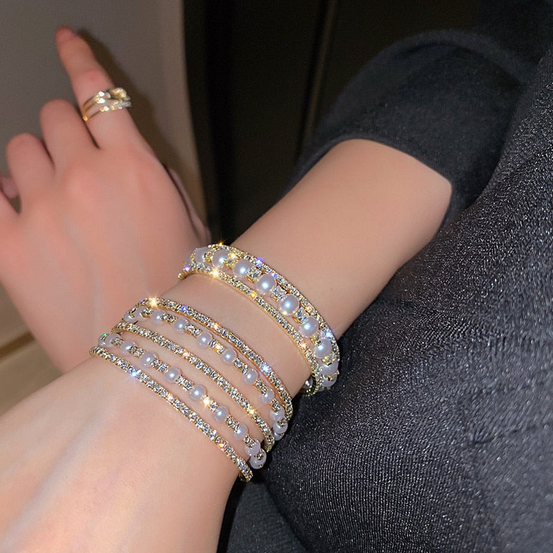 Multilayer Rhinestones Bracelet