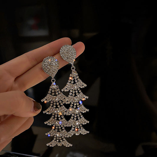 Geometric Water Drop Crystal Earrings, Style JRLE3962