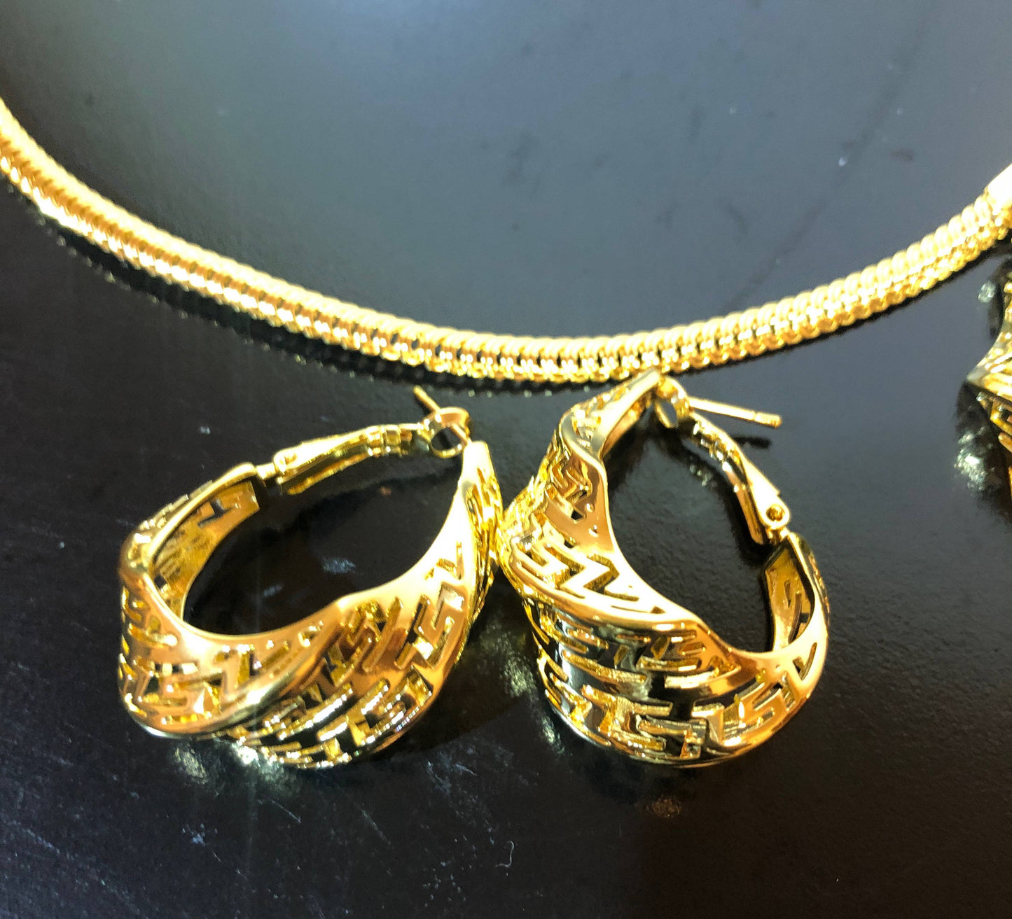 18K Gold Plated High Fashion Jewelry Sets Style F4UZEA0133