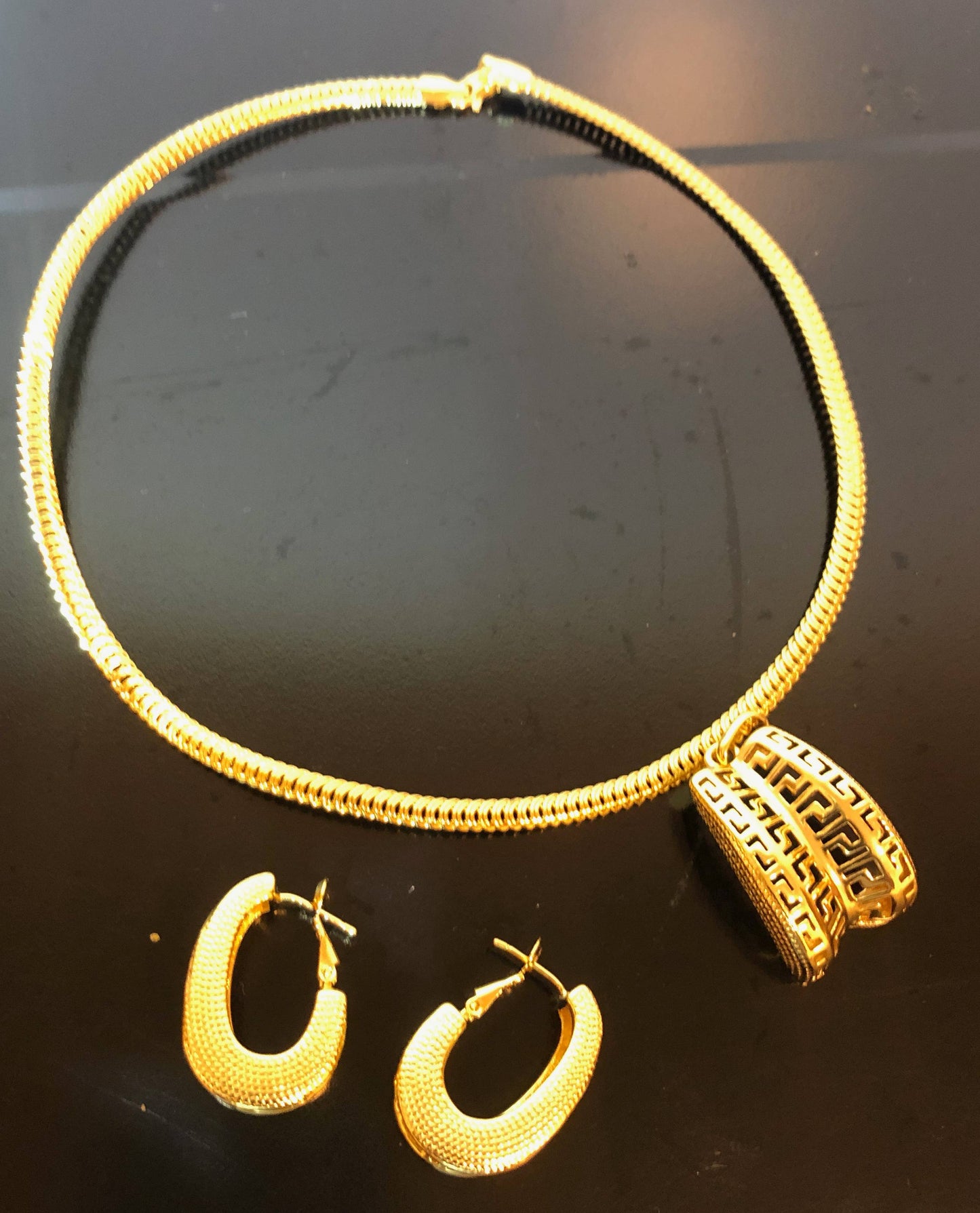 18K Gold Plated High Fashion Jewelry Sets Style F4UZEA0063