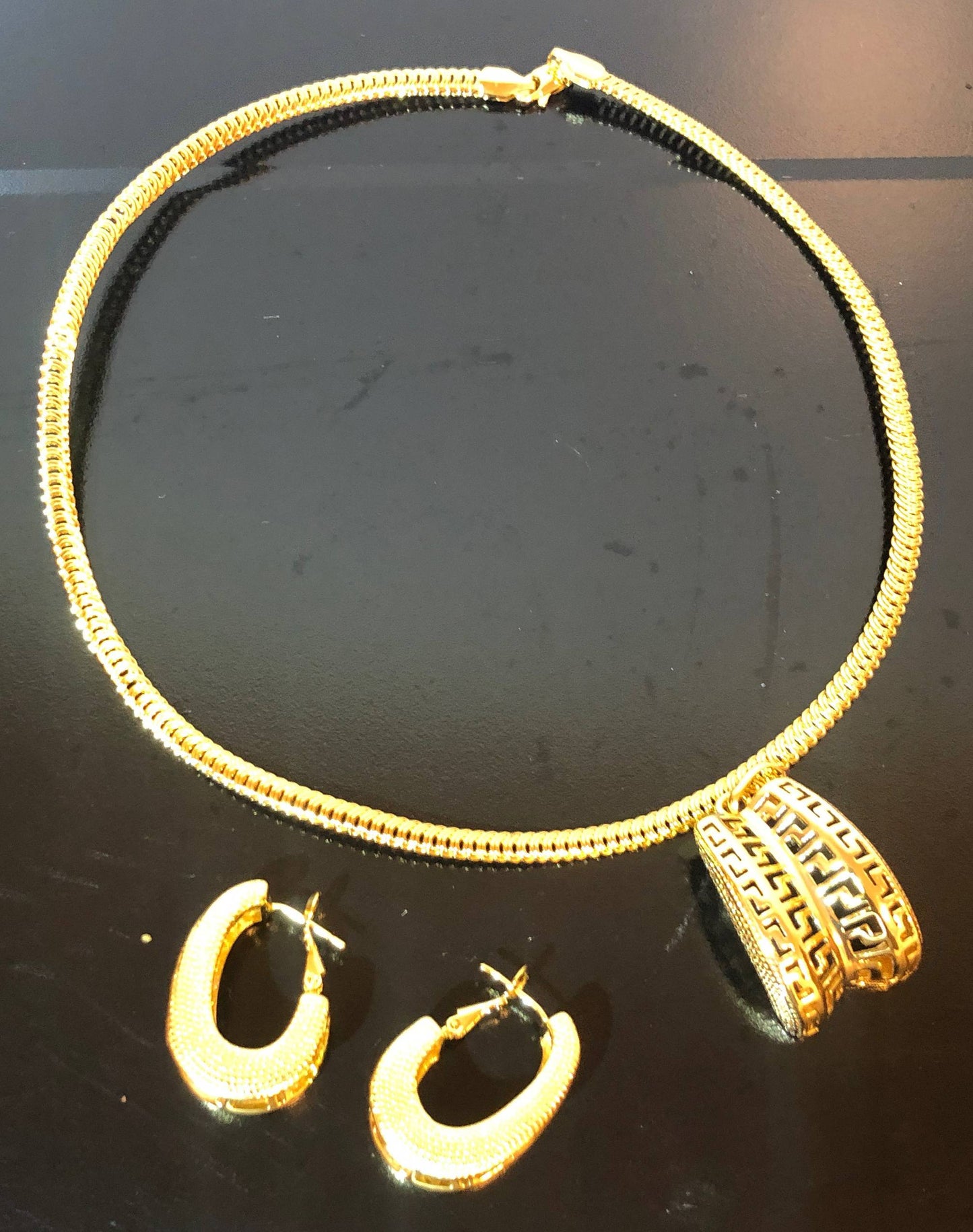18K Gold Plated High Fashion Jewelry Sets Style F4UZEA0063