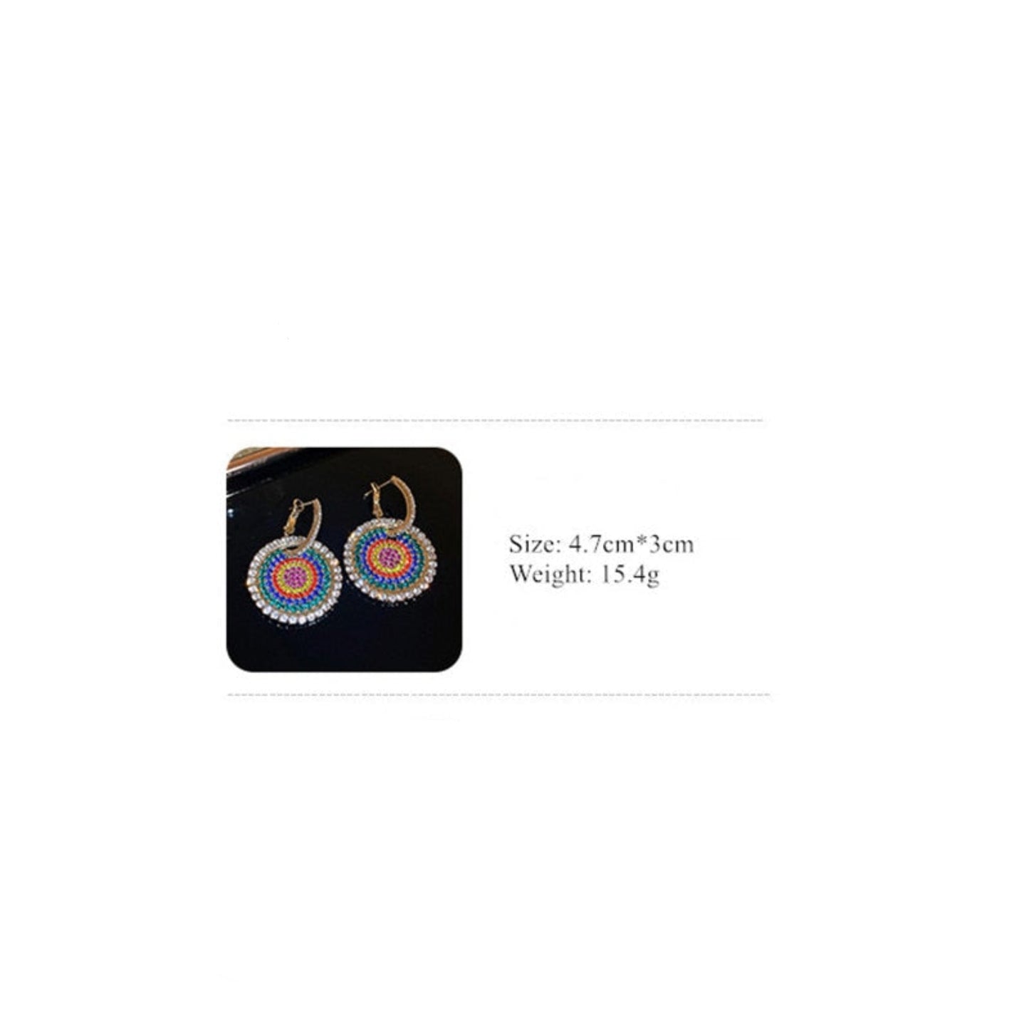 New Design Colorful Rhinestones Hoop Earrings, Style JLRE7947