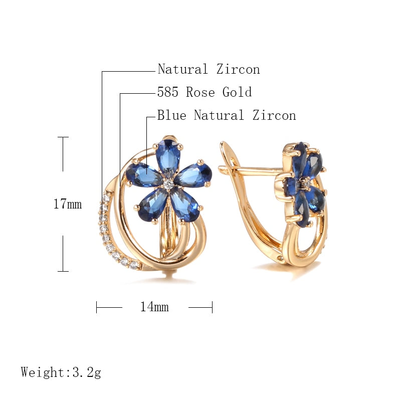 585 Rose Gold Spain Embossed Vintage Pattern Piercing Micro CZ Zircons Earrings Style HF4U0263JD