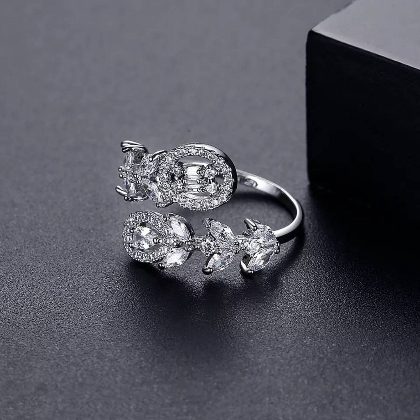 Wedding Adjustable White Gold Plated Ring
