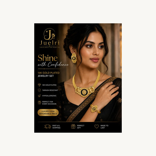 JLRSO143 gold-plated jewelry set – product view 1