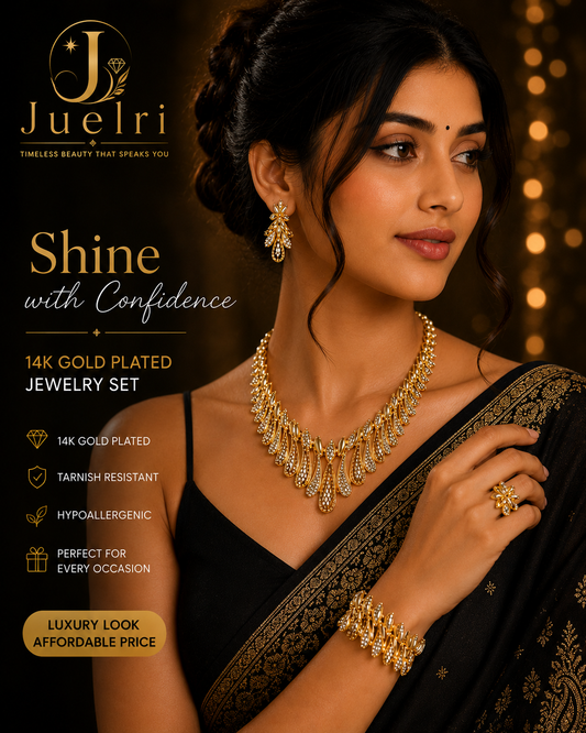 Luxury 14K Gold Plated Jewelry Sets Style JLRS0129