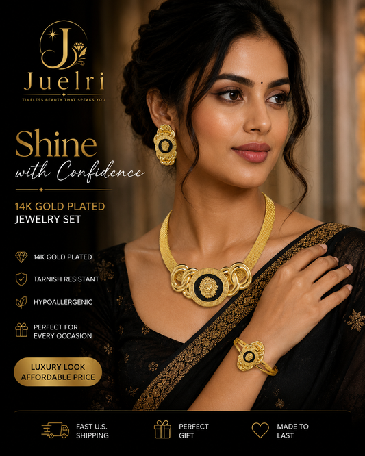 Luxury 14K Gold Plated Jewelry Sets, Style JLRSO143