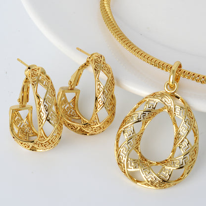 18K Gold plated Italian Style Jewelry Sets Style JLRA0135