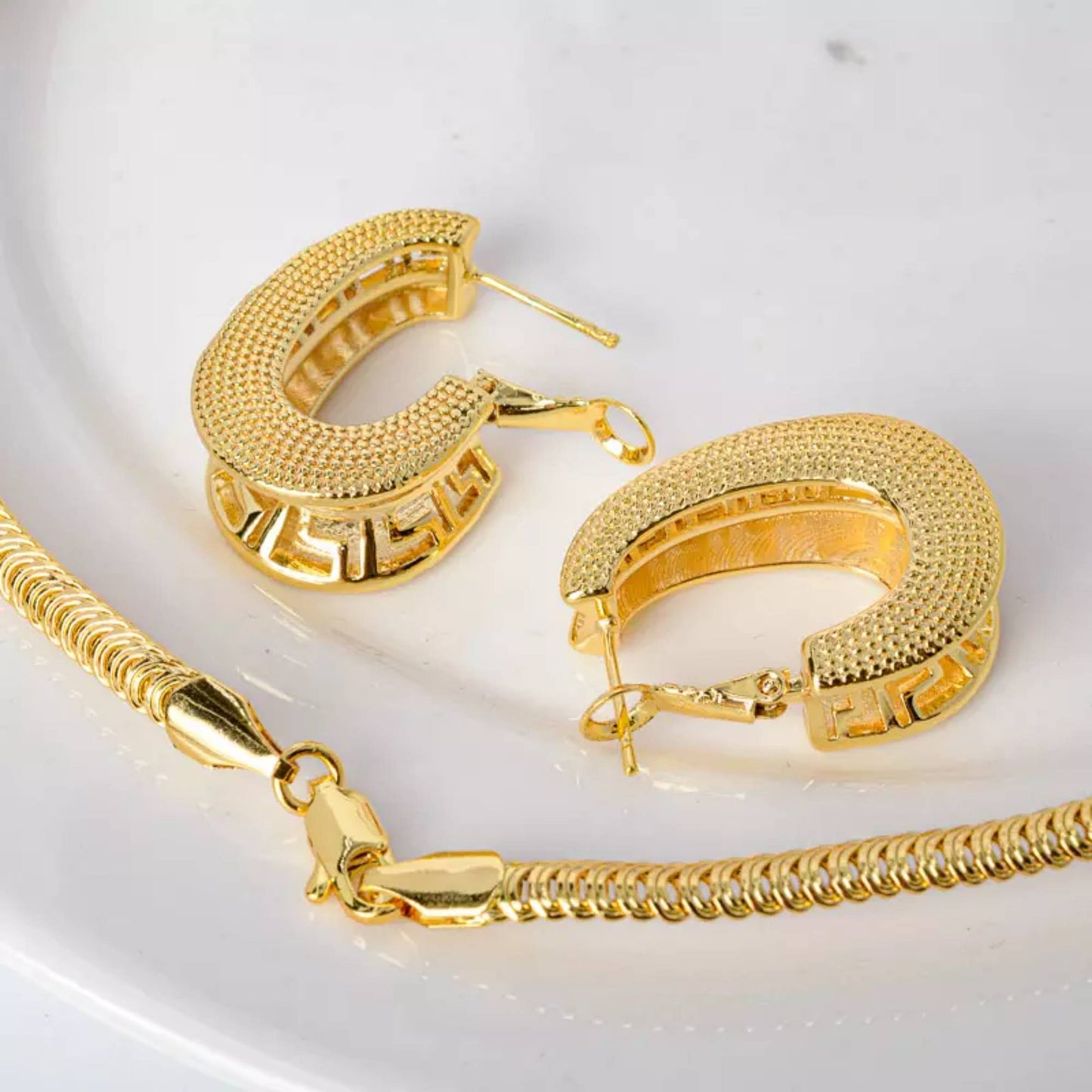 18K Gold Plated High Fashion Jewelry Sets Style F4UZEA0063