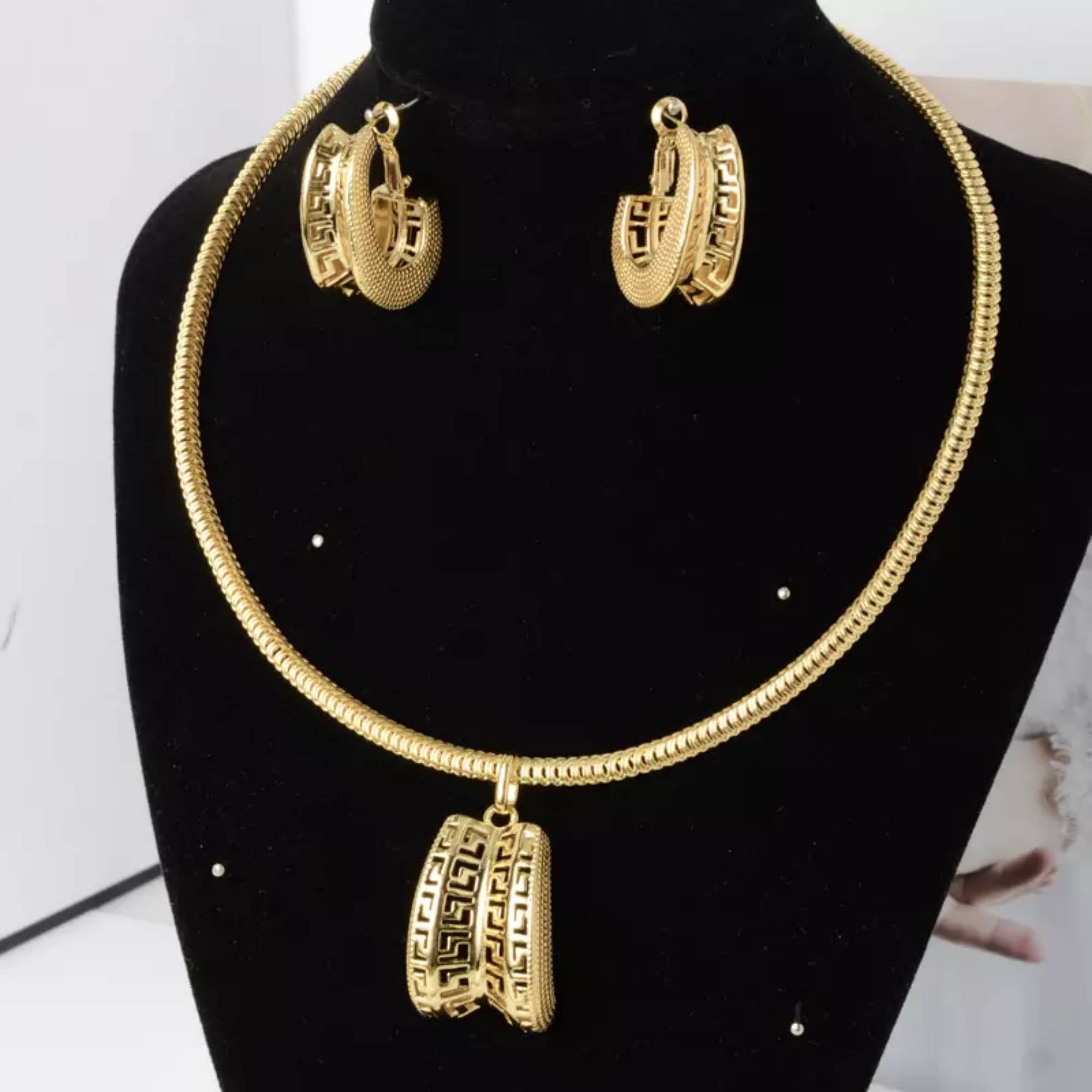 18K Gold Plated High Fashion Jewelry Sets shops Style F4UZEA0124