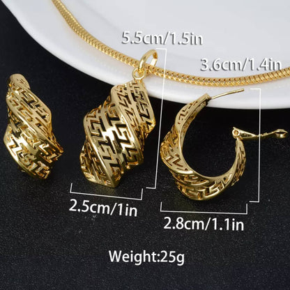 18K Gold Plated High Fashion Jewelry Sets Style F4UZEA0133