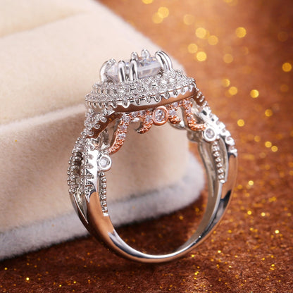 Eternity Engagement Ring with Clear White Cubic Zirconia