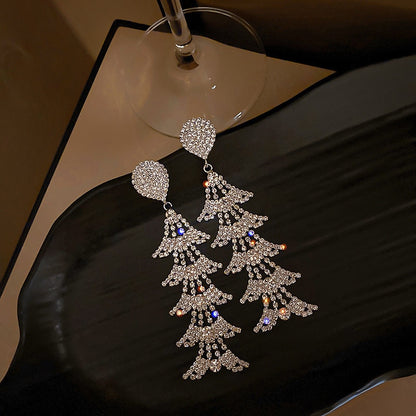 Geometric Water Drop Crystal Earrings, Style JRLE3962