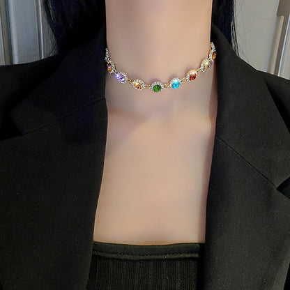 Colorful Crystal Choker Necklaces