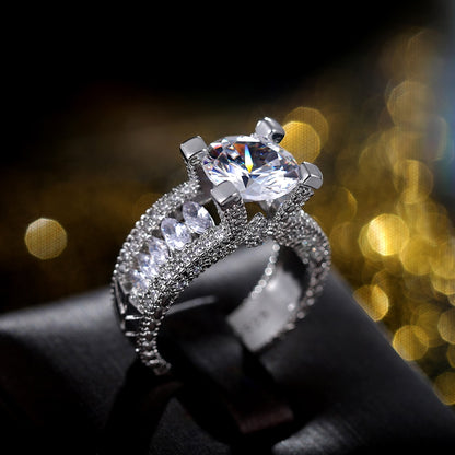 Gorgeous Big Cubic Zircon Rings for Women Wedding Anniversary Gift Noble Female Party Ring Brilliant Fashion Jewelry