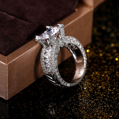 Gorgeous Big Cubic Zircon Rings for Women Wedding Anniversary Gift Noble Female Party Ring Brilliant Fashion Jewelry