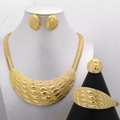 Luxury 14K Gold Plated Jewelry Sets Style JLRS0199