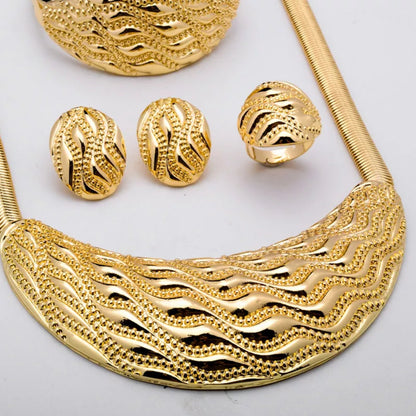 Luxury 14K Gold Plated Jewelry Sets Style JLRS0199