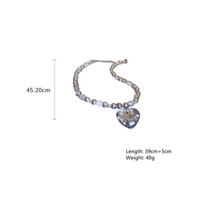 Fashion Heart Crystal Choker Necklaces Style HF4UN2184