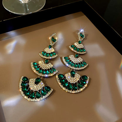 Vintage Green Crystal Drop Earrings - GIVE AWAY