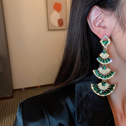 Vintage Green Crystal Drop Earrings - GIVE AWAY